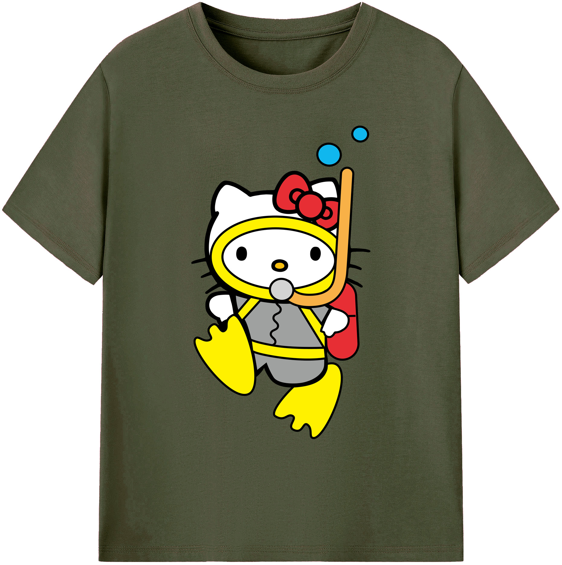 （画像用） Hello Kitty ハローキティ 綿100％ メンズ半袖Tシャツ｜肌触りやわらか＆通気性